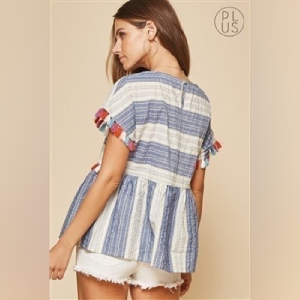 Andree By Unit Stripe Tassel Top - image 4